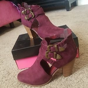 Burgundy Ankle Booties